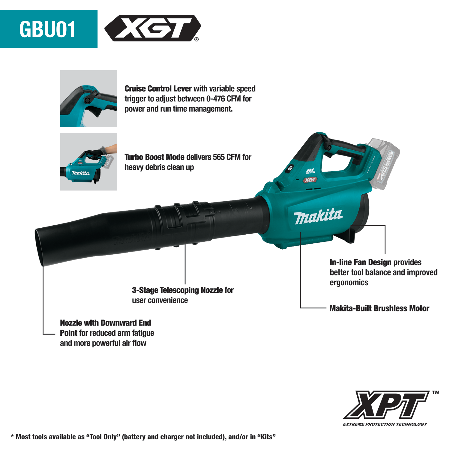 40V max XGT® Brushless Cordless Blower, Tool Only 40V max XGT® Brushless Cordless Blower, Tool Only